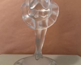 Vintage Cambridge Frosted Figural Flower Frog 7.5in Tall Small Chip On Underside