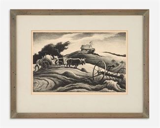 4: THOMAS HART BENTON "New England Farm" (1951 Lithograph)