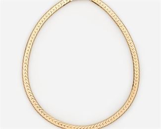37: Italian Flat Herringbone 14k yellow gold chain