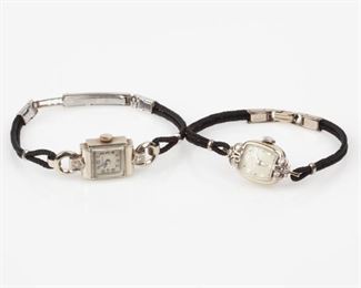 39: Two Vintage 14K Diamond Watches