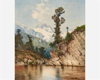 58: ASCAN LUTTEROTH Alps Landscape (Watercolor ca. 1900)