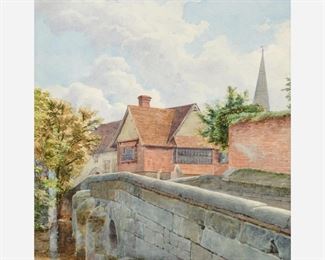 59: WILLIAM MAW EGLEY "Stone Bridge" (1892 Watercolor)