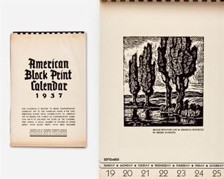 69: American Block Print Calendar 1937 (Sandzen, Baumann, Knaths, Holty, etc.)