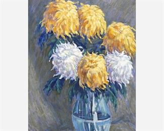 86: GENNADY MALYSHEV "Chrysanthemums" (Oil on Canvas)
