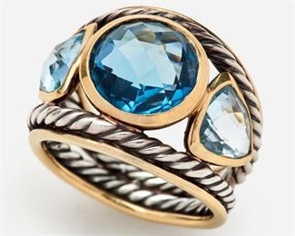 90: David Yurman Blue Topaz Renaissance Ring