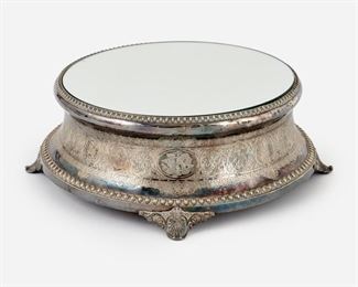 112: Large Antique Silverplate Wedding Cake Stand