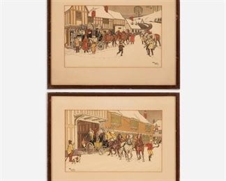 116: CHARLES HERMET Pair of Hand-Colored Litho Illustrations