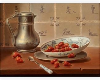 122: EDUARD MOLEVELD "Delft Still Life" (1970 Oil)