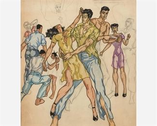 129: COLERIDGE SMITH "Strange Fruit" (1940s Mural Design)