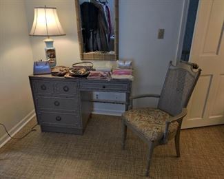 vintage desk with matching chair