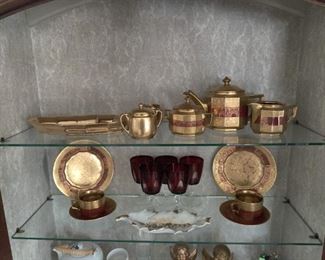 24k gold covered dish set