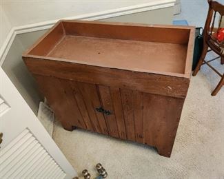 antique storage cabinet with copper top