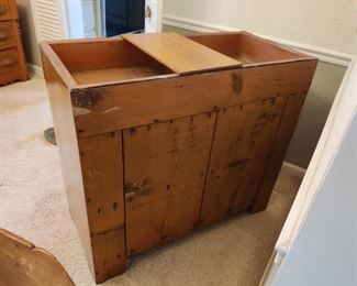 antique storage cabinet with copper top