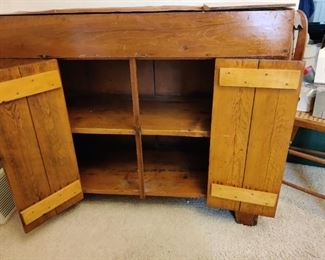 antique storage cabinet with copper top