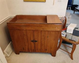 antique storage cabinet with copper top