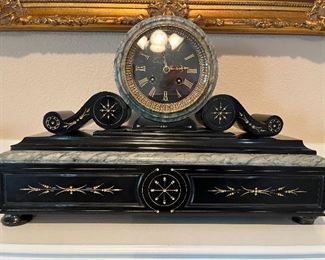 black marble mantle clock