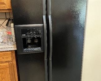 black side-by-side refrigerator