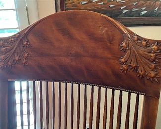 Pre-WW I Art Nouveau oak board chair (2 available)