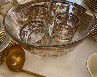 vintage punch bowl and cups