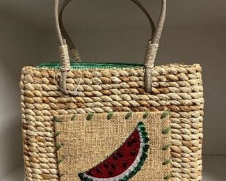 woven watermelon handbag