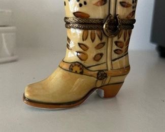Tiny Limoges cowboy boot