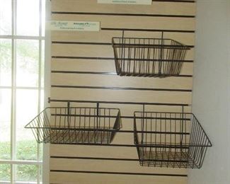 SLATWALL PANEL WALL MOUNTED SHELVING WITHOUT CONTENTS EXPERT REMOVAL REQUIRED