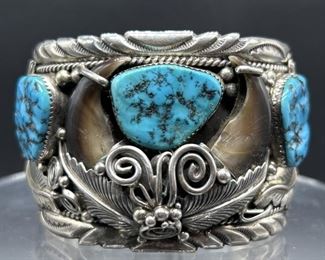 Navajo Sterling & Turquoise Cuff Bracelet