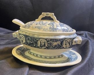 Antique Wedgwood 4-Piece Sauce Tureen, marked