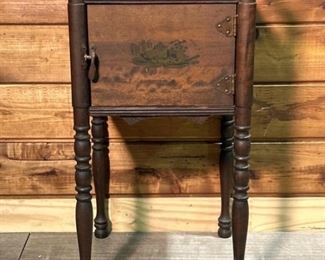 Antique Wooden Smoker's Cabinet w/ Turned Legs
