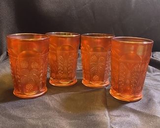 4- Antique Fenton Butterfly & Berry Tumbler, ⅔.      The Pitcher and 4 more Tumblers are also available  in this Auction