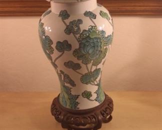 Asian vase and stand.