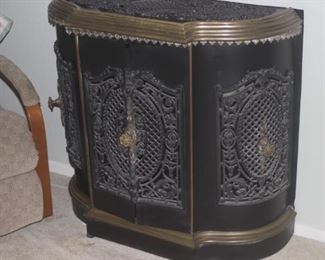 Metal hall/entry table/cabinet.
