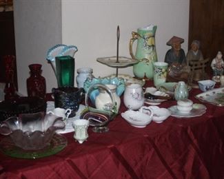 Fenton, Fostoria, art glass, porcelain, bone china.