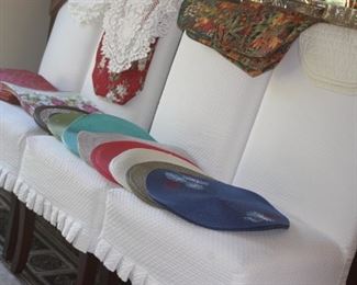 Four matching dining chairs with removeable slip covers.