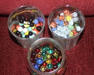 Jars of marbles.