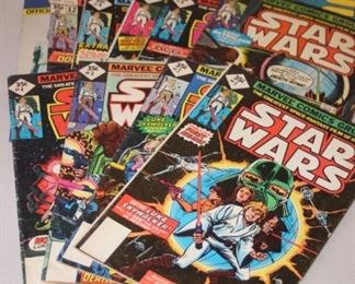 Star Wars reprint editions and original comics.