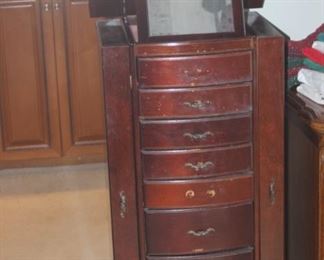 Free standing jewelry chest.