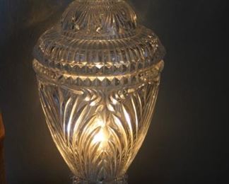 Crystal vase table lamp.