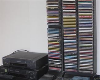 CD collection and VCRs.