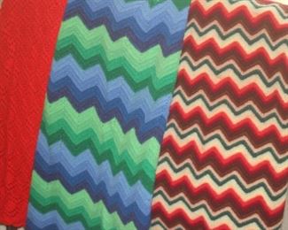 Vintage Afghan and crocheted blankets and throws.