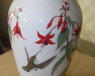 Decorative hummingbird/fuschia vase.