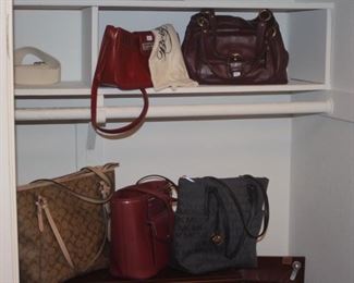 Designer purses, Coach, Brighton, and MK.