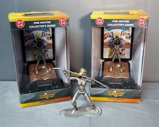 Comic Book Champions Limited Edition Fine Pewter Wonder Woman 1987, Comic Book Cover Replicas, Qty 2, 3242, 3455 And Pewter Warrior Woman