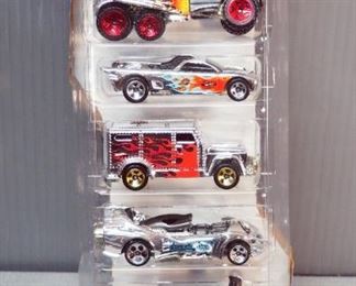 Hot Wheels Die Cast 60s Muscle Cars, Chrome Burnerz Gift Pack, Muscle Mania Gift Pack, 68 Custom Mustang, Qty 4
