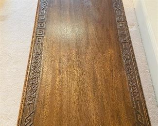9_____$185 
Antique Asian carved table 39Lx16Dx11 1/2
