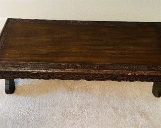 9_____$185 
Antique Asian carved table 39Lx16Dx11 1/2
