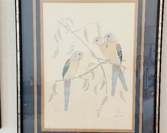 14_____$150 
Pair of parrots limited prints 23 1/2" x 29 signed Moran
