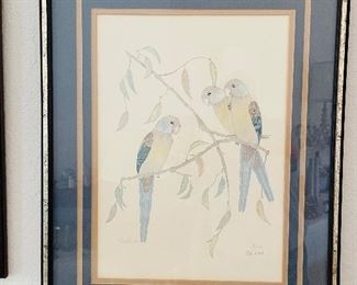14_____$150 
Pair of parrots limited prints 23 1/2" x 29 signed Moran
