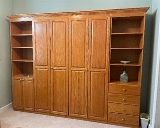 #43 - $500 Murphy bed queen size comes with all oak cabinet 