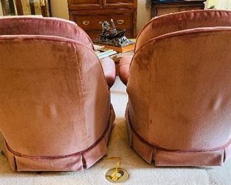 #51 & #52 -  $46 Each swivel velours pink chairs 